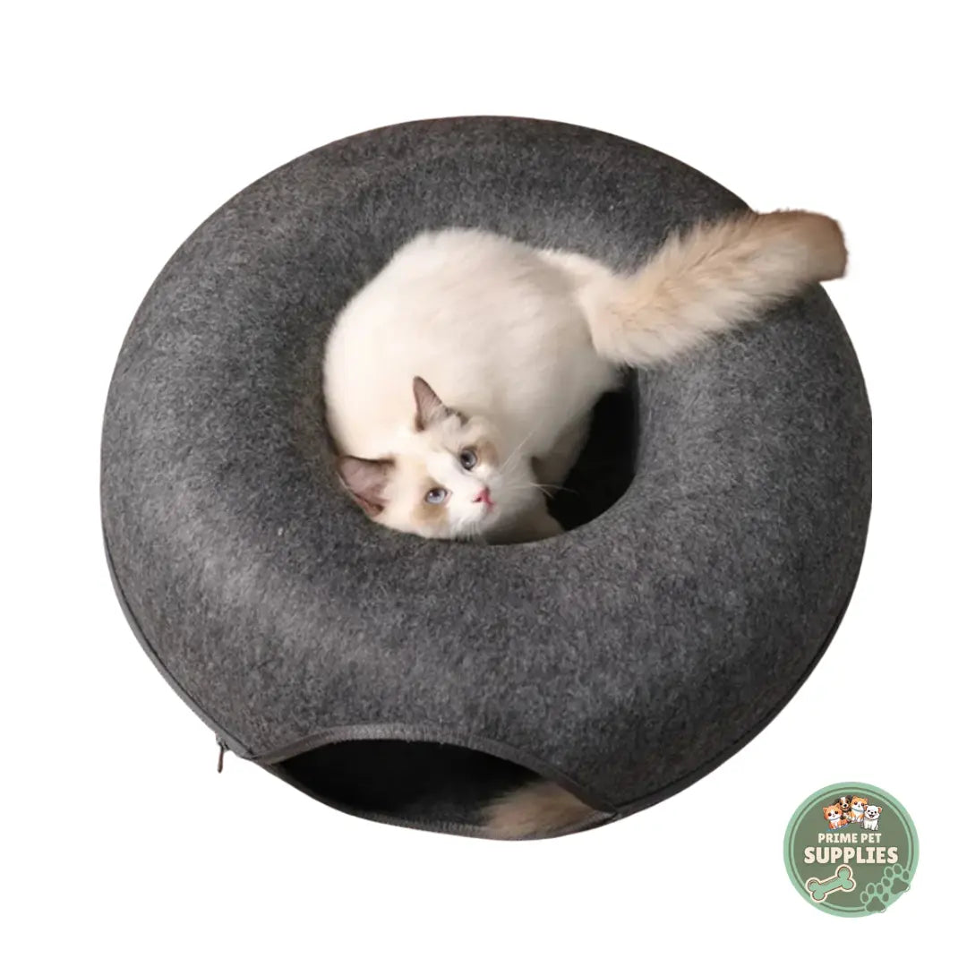Felt Donut Cat Bed & Tunnel PrimePetSupplies
