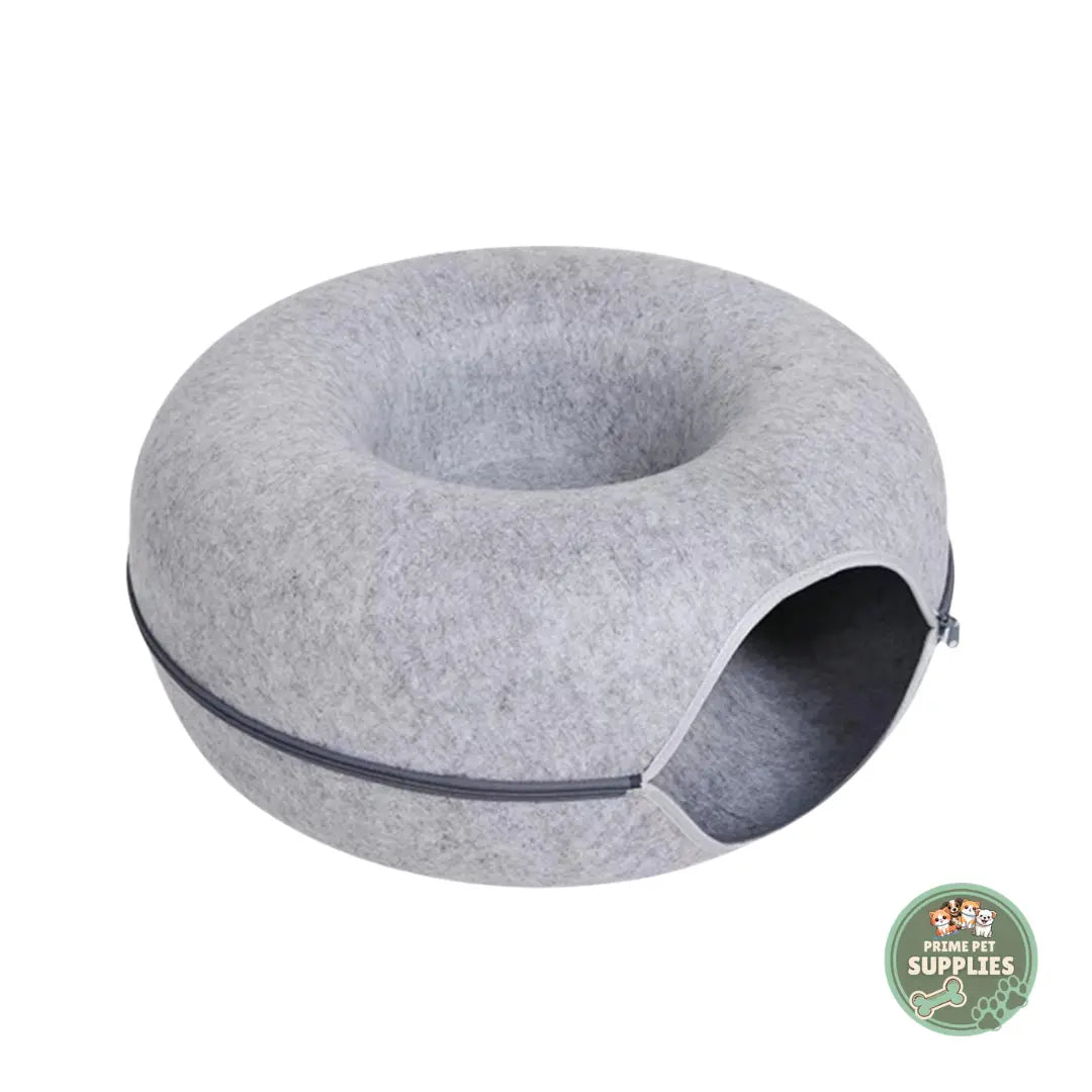 Felt Donut Cat Bed & Tunnel PrimePetSupplies