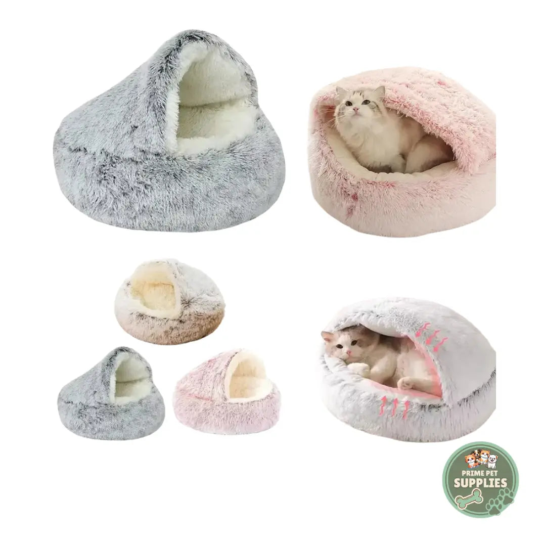 Plush Round Cat Bed PrimePetSupplies