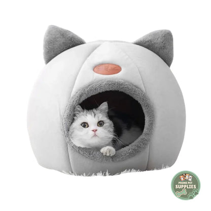 Cozy Cat Bed | Premium Warm Cat Ear Tent Cave PrimePetSupplies