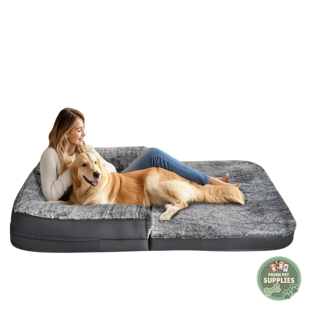 Human-Size Giant Dog Bed – Foldable Calming Orthopedic Pet Bed with Plush Cover PrimePetSupplies