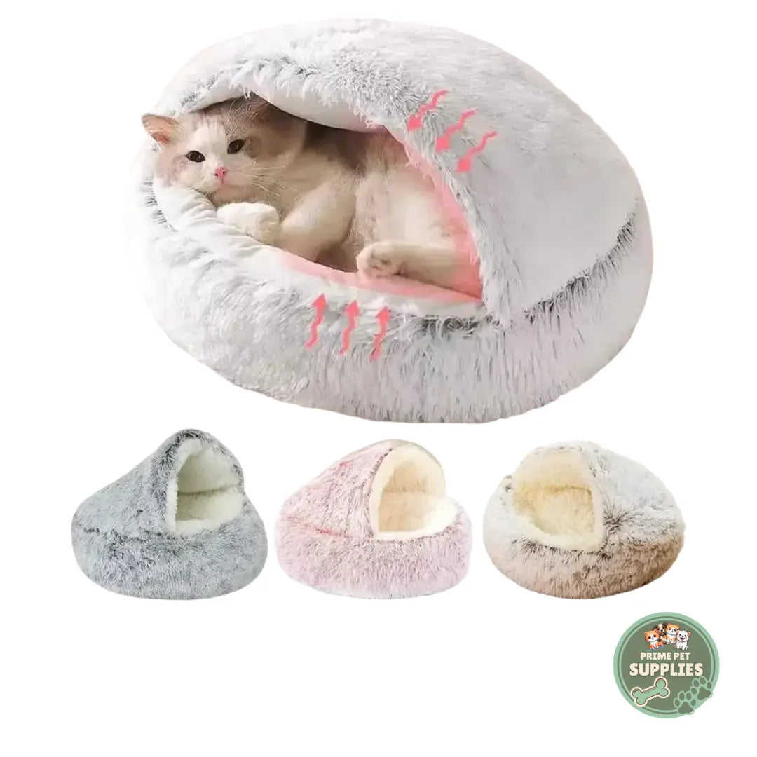 Plush Round Cat Bed PrimePetSupplies