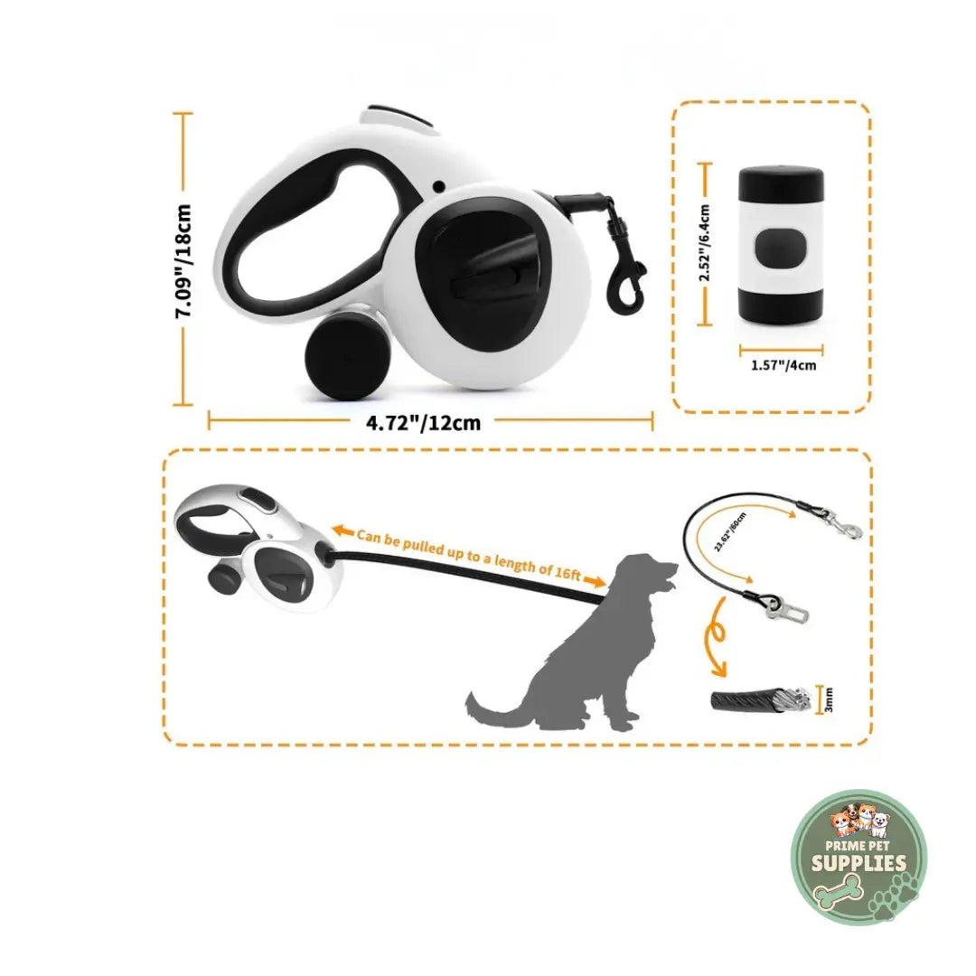 Dog Leash with USB Rechargeable LED Light PrimePetSupplies