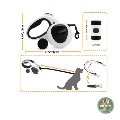 Dog Leash with USB Rechargeable LED Light PrimePetSupplies