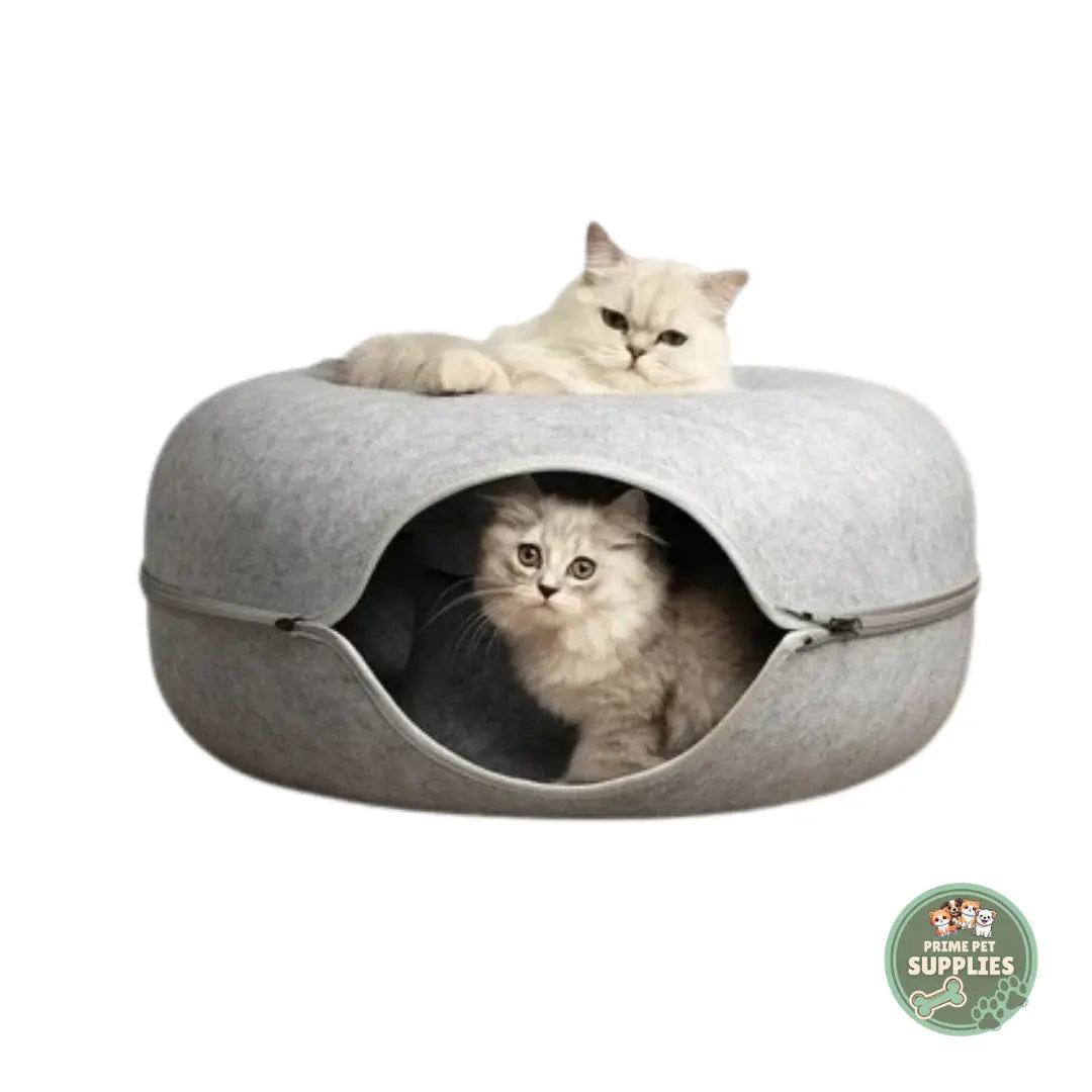 Felt Donut Cat Bed & Tunnel PrimePetSupplies
