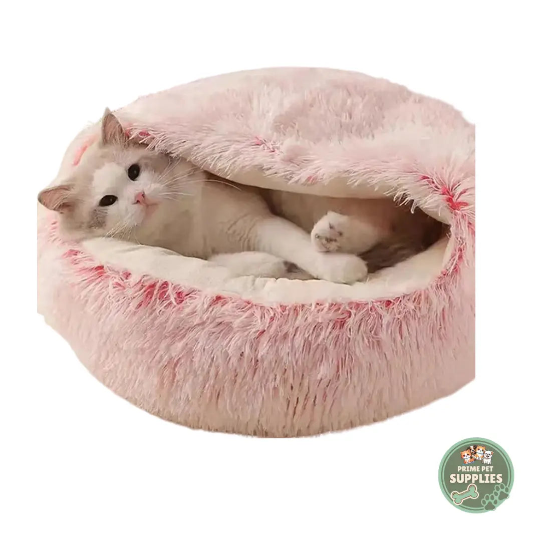 Plush Round Cat Bed PrimePetSupplies