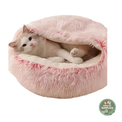 Plush Round Cat Bed PrimePetSupplies