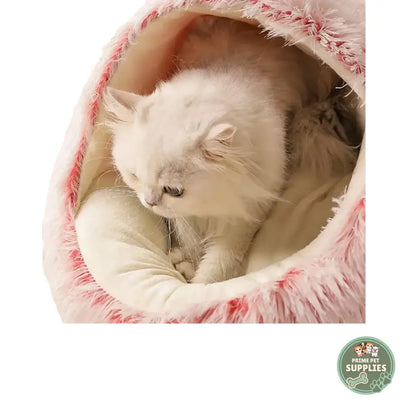 Plush Round Cat Bed PrimePetSupplies