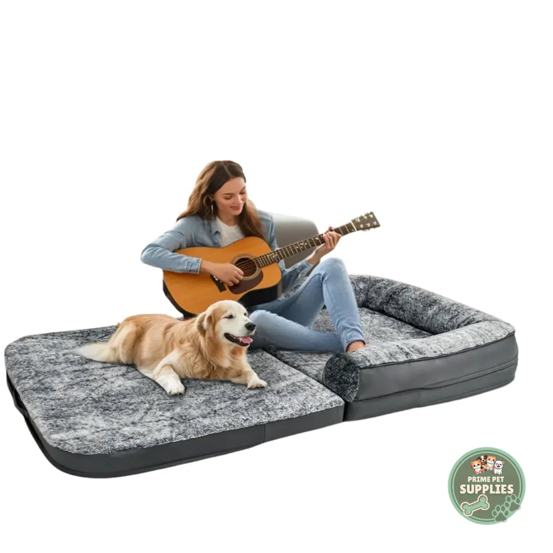 Human-Size Giant Dog Bed – Foldable Calming Orthopedic Pet Bed with Plush Cover PrimePetSupplies