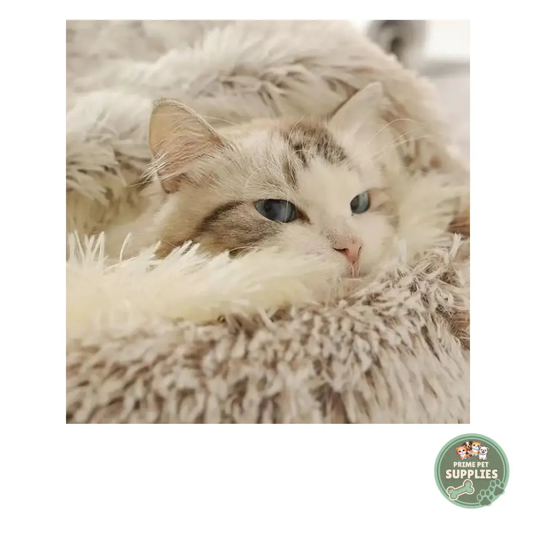 Plush Round Cat Bed PrimePetSupplies