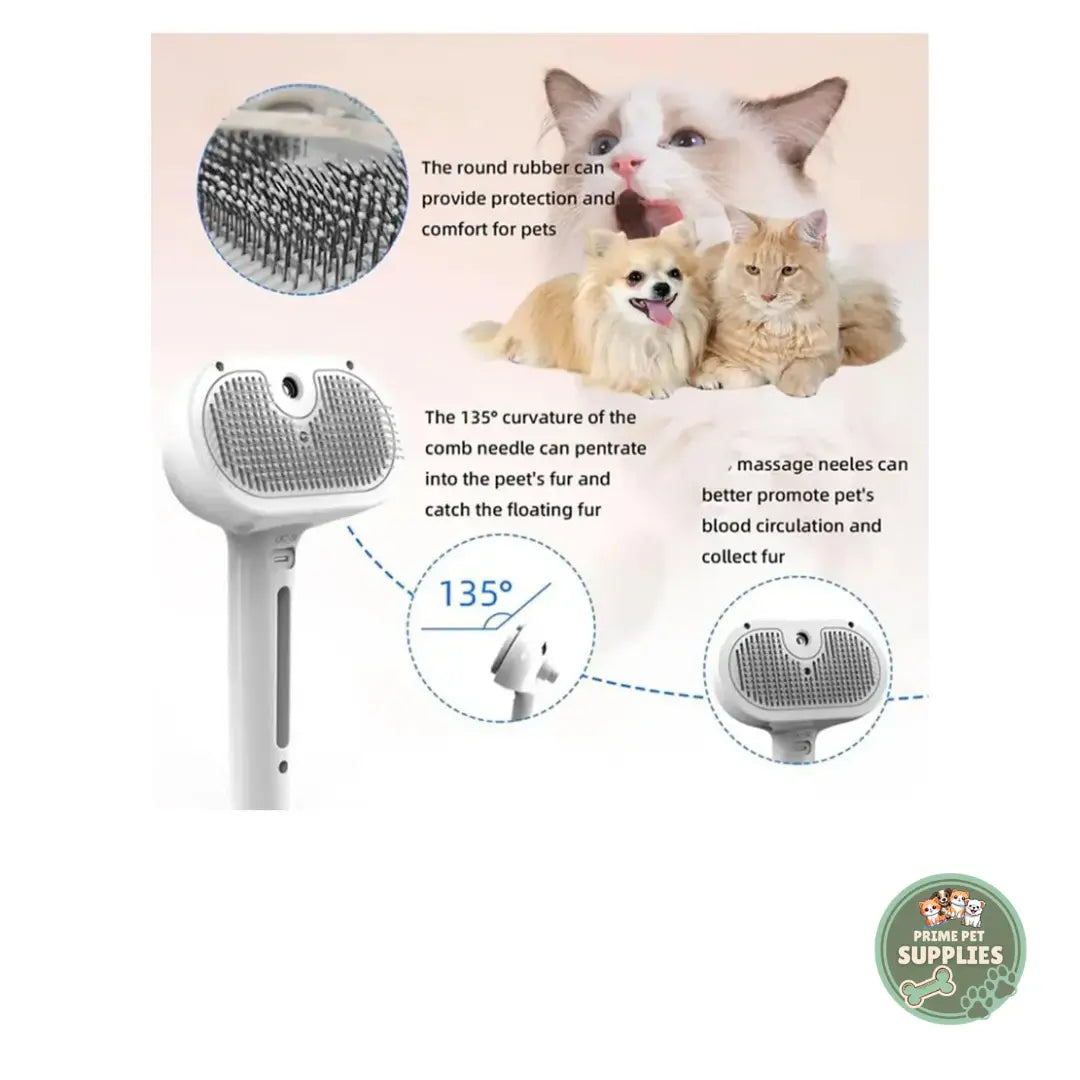 Premium Pet brush with steam function PrimePetSupplies
