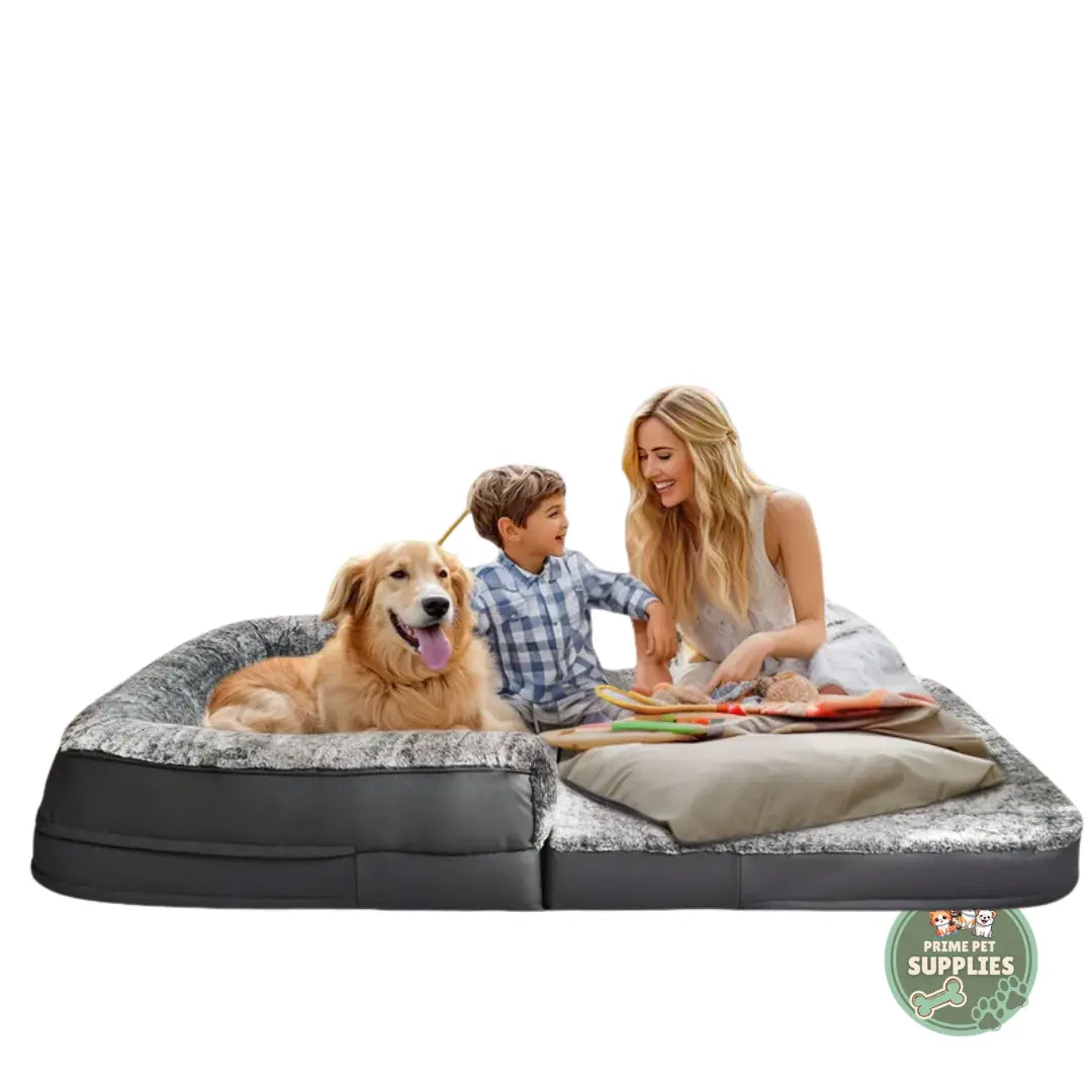 Human-Size Giant Dog Bed – Foldable Calming Orthopedic Pet Bed with Plush Cover PrimePetSupplies