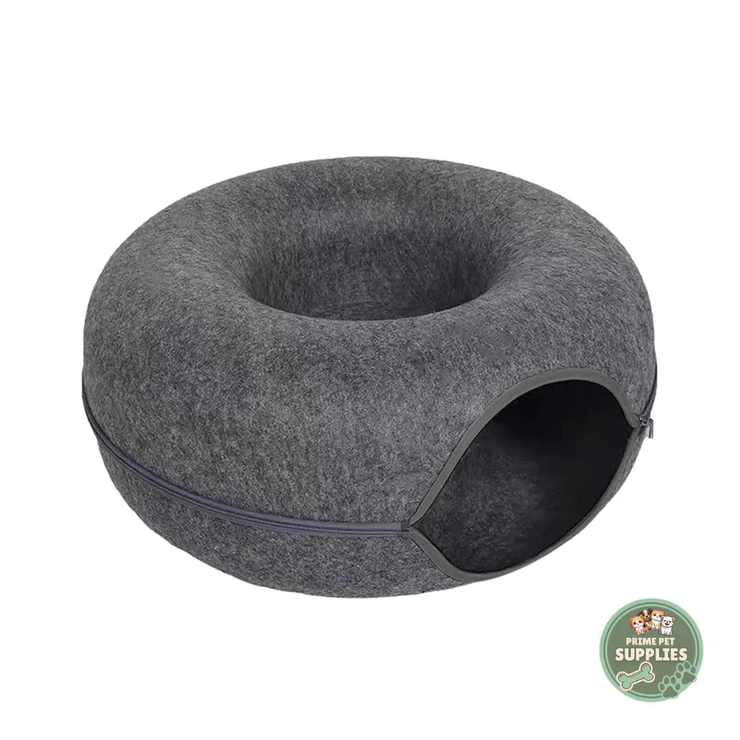 Felt Donut Cat Bed & Tunnel PrimePetSupplies