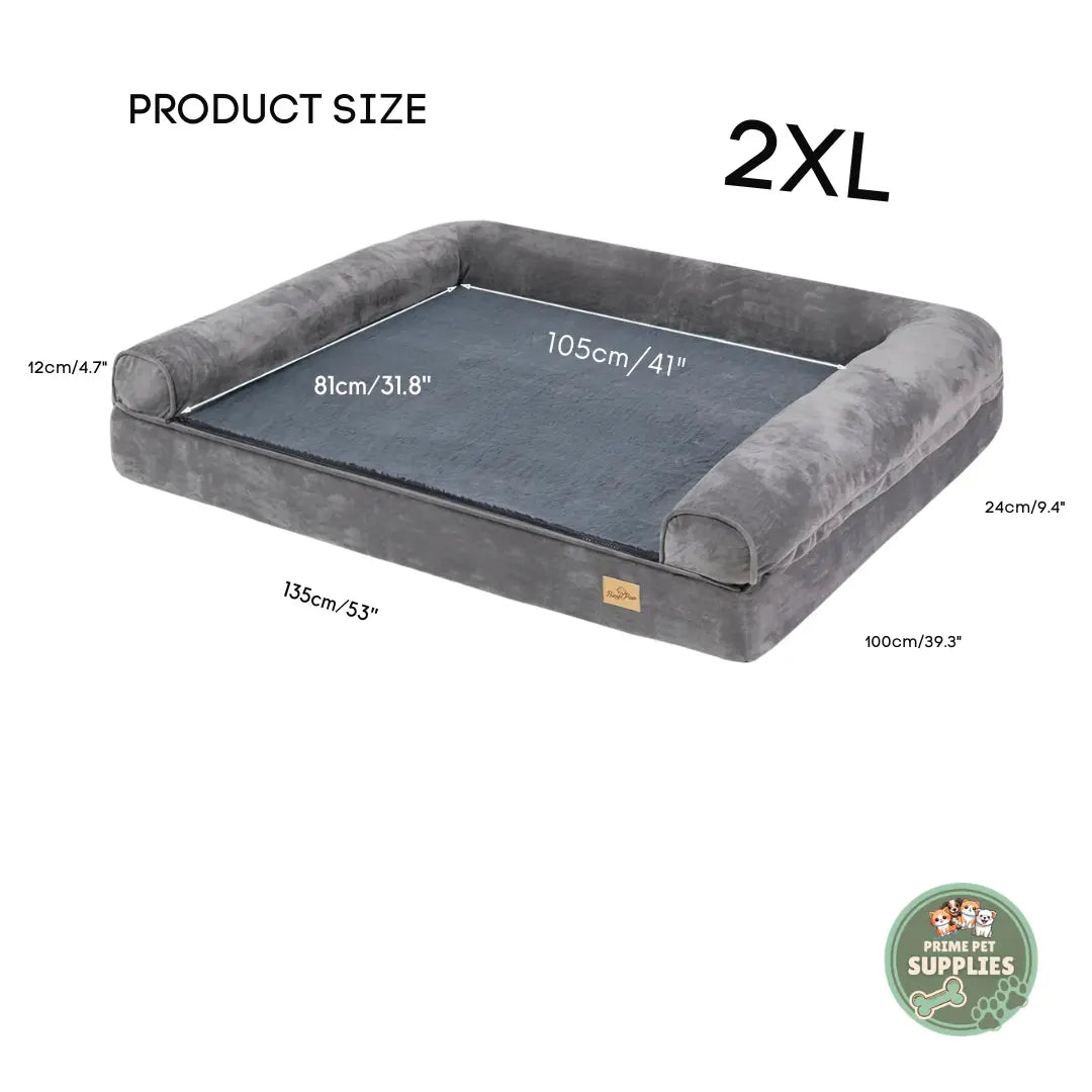 Orthopedic Dog Bed - Waterproof, Sofa-Style Bolster, Washable PrimePetSupplies