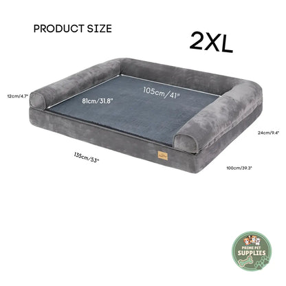 Orthopedic Dog Bed - Waterproof, Sofa-Style Bolster, Washable PrimePetSupplies