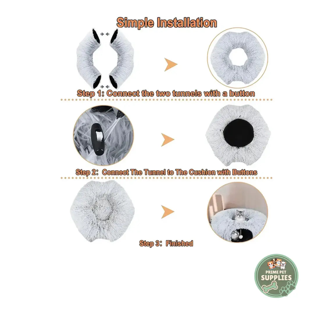 Collapsible Cat Tunnel Bed PrimePetSupplies