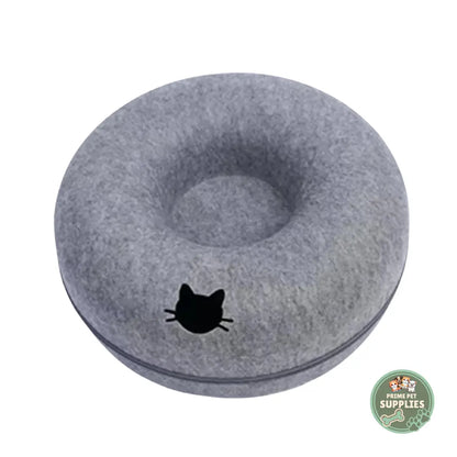 Felt Donut Cat Bed & Tunnel PrimePetSupplies
