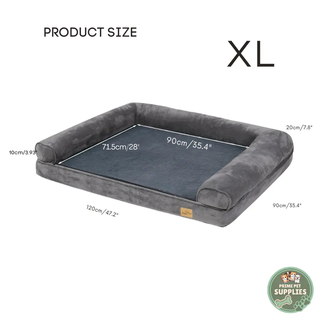 Orthopedic Dog Bed - Waterproof, Sofa-Style Bolster, Washable PrimePetSupplies
