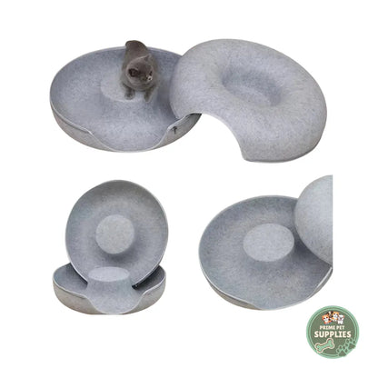 Felt Donut Cat Bed & Tunnel PrimePetSupplies