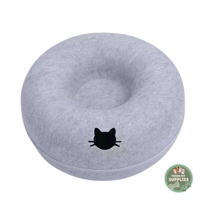 Felt Donut Cat Bed & Tunnel PrimePetSupplies