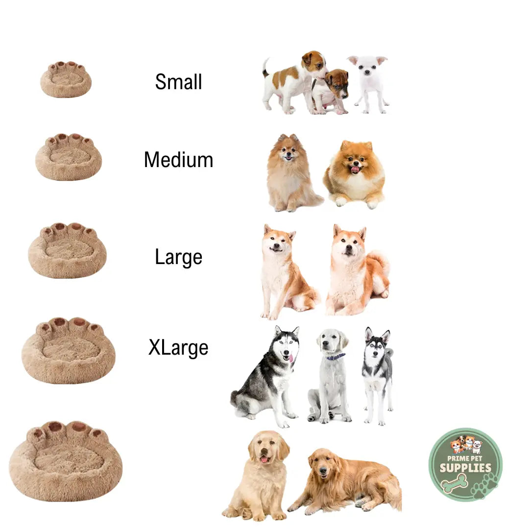 Paw-Shaped Calming Dog Bed PrimePetSupplies