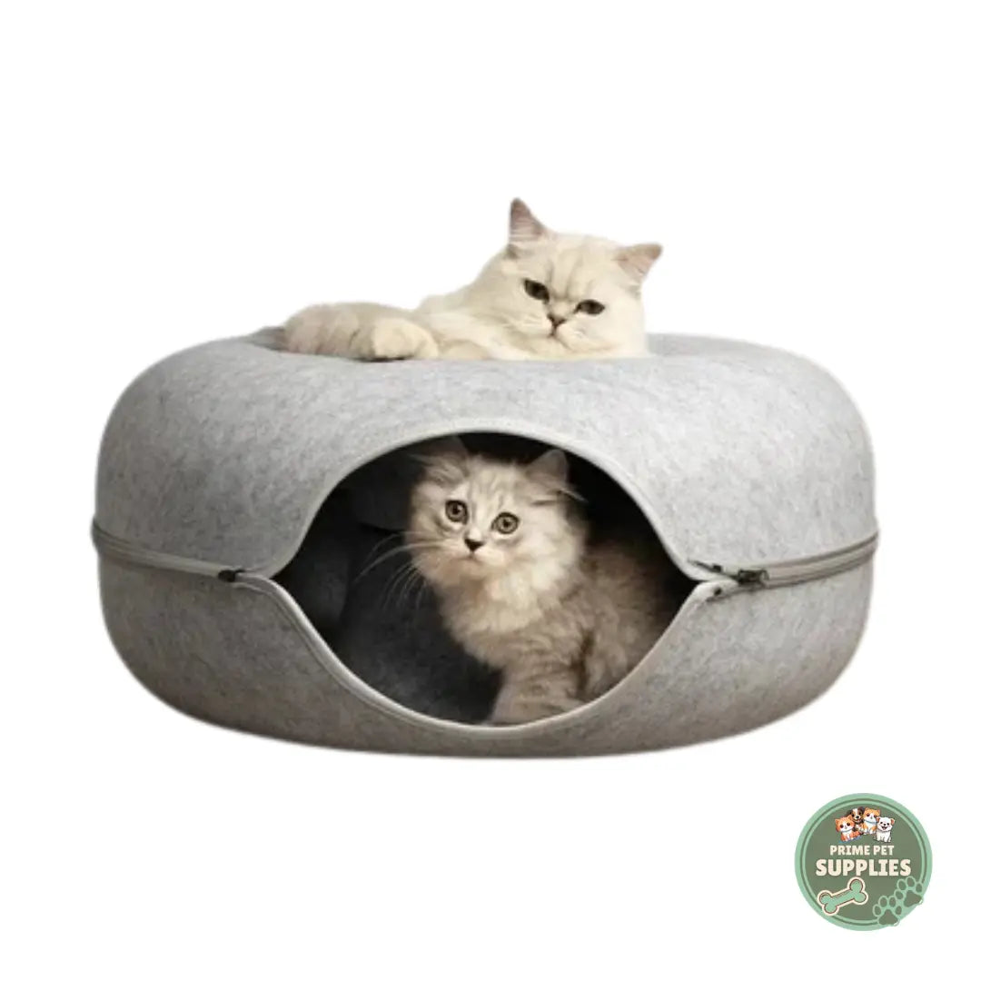 Felt Donut Cat Bed & Tunnel PrimePetSupplies